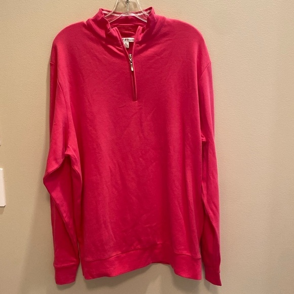 Peter Millar Pima Cotton 1/4 Zip Long Sleeve Sweater Pullover Pink Size XL - Picture 1 of 8